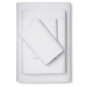 Room Essentials Full Size Microfiber Faded Blue Thin Stripe 4 Piece Sheet Set